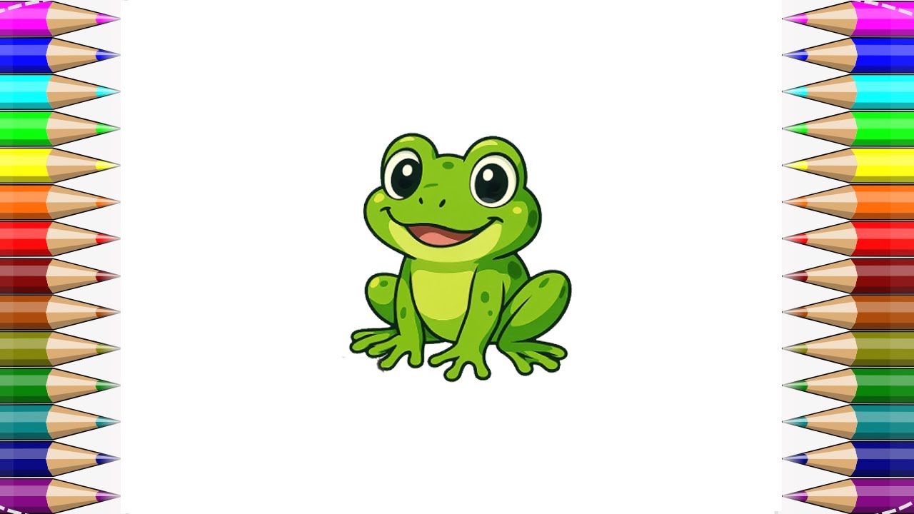 Как нарисовать счастливую лягушку 🐸✨ | Простой пошаговый рисунок для детей 