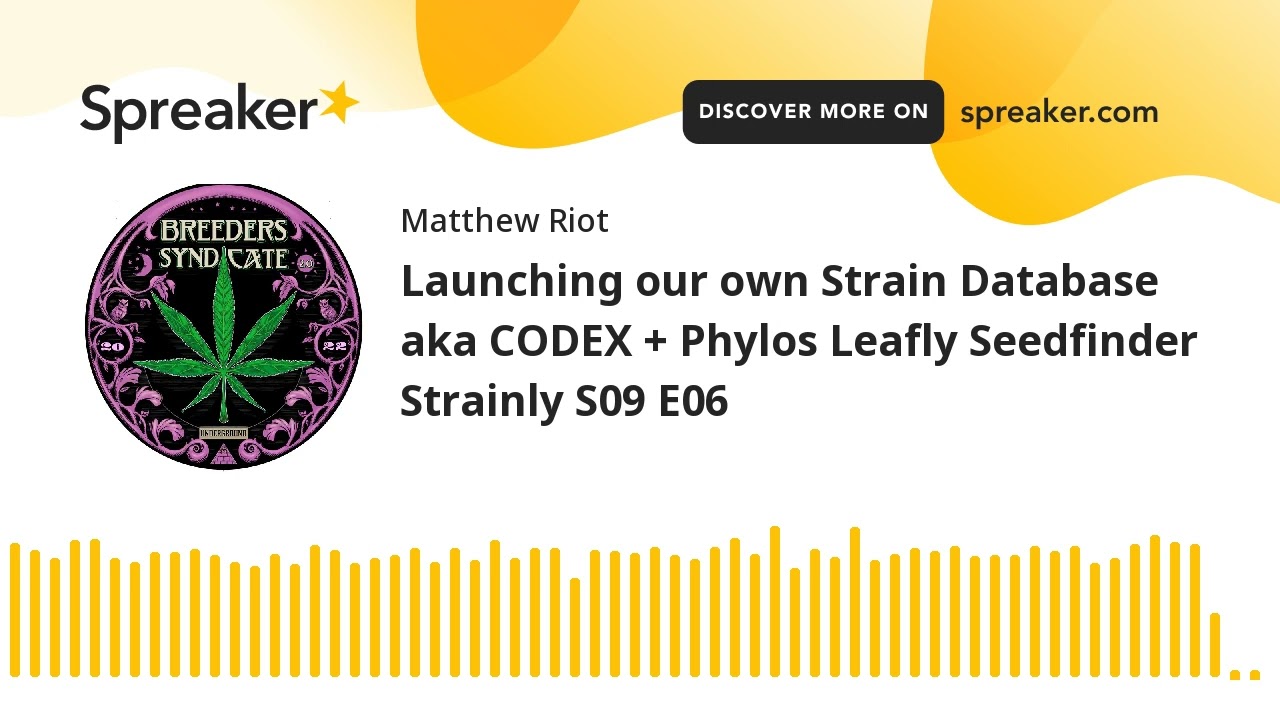 Launching our own Strain Database aka CODEX + Phylos Leafly Seedfinder Strainly S09 E06
