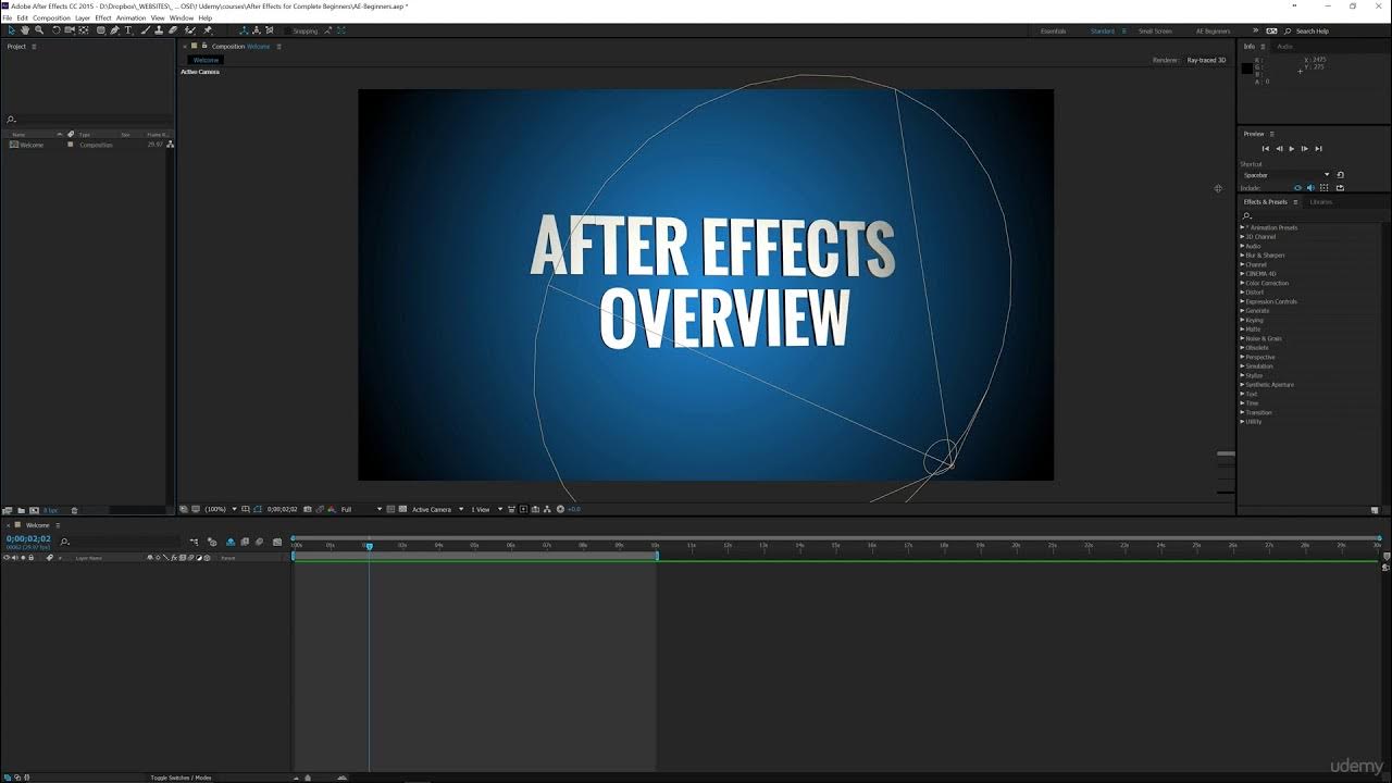 07 creating a workspace after effects for beginners course youtube