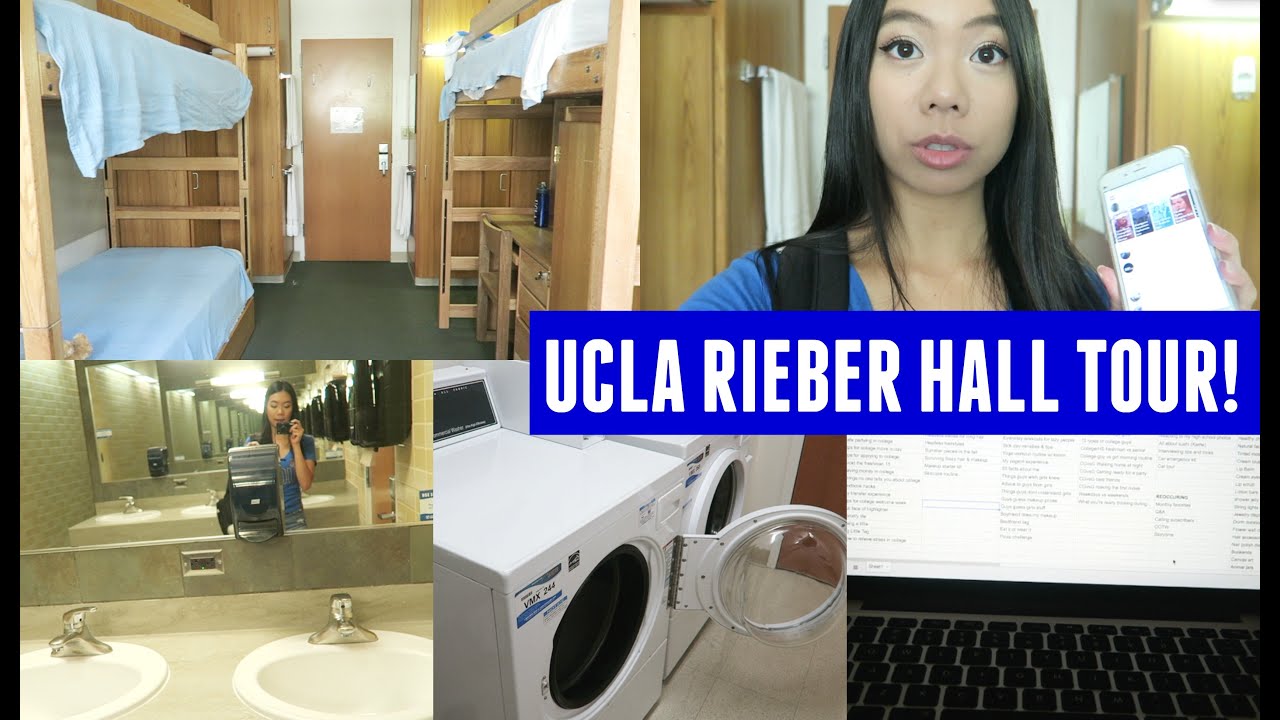 UCLA's Rieber Hall Triple Dorm Room & Communal Bathroom