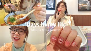Scalp Detox, visit Daijin 🐈, café🍰, Aesthetic Clinic,Nail Art for V day 💖🎀🩰