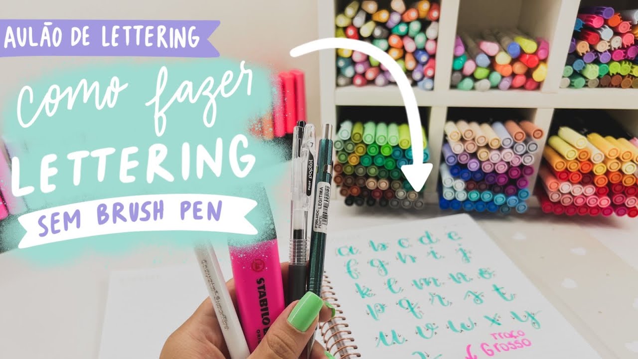 Como fazer lettering sem brush pen aulão de lettering YouTube