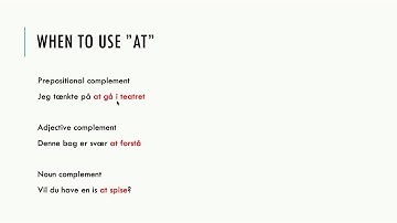 How to use the infinitive form in Danish