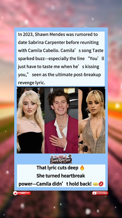 In 2023, Shawn Mendes was rumored to date Sabrina Carpenter before reuniting with Camila Cabello.
