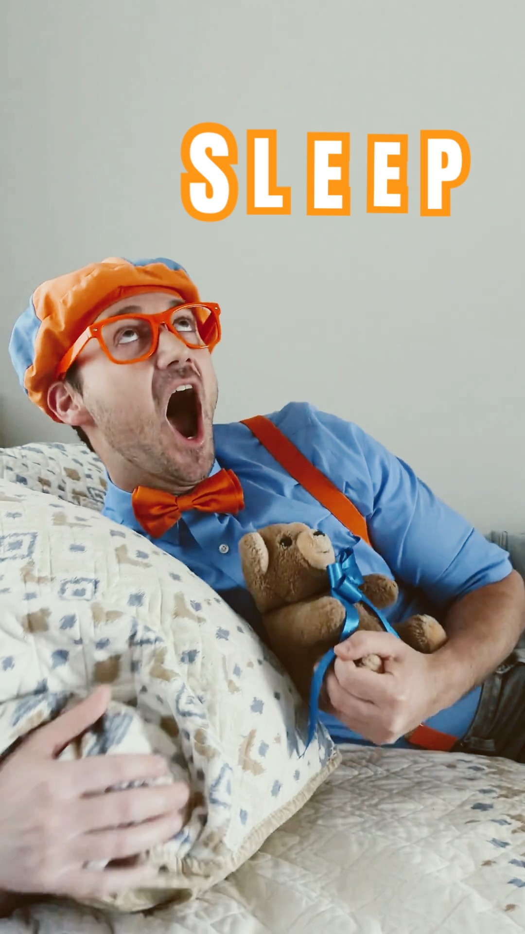 S-L-E-E-P ?! Can Blippi learn to spell without falling asleep?! #blippi #shorts