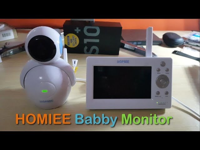 HOMIEE Baby Kamera für Video Babyphone Nachtsicht ohne LED-Light Zwei Wege Audioanruf und Temperatursensor 720P 360 °Baby Überwachungskamera mit 300 Meter 2,4 GHz Wireless Verbindung