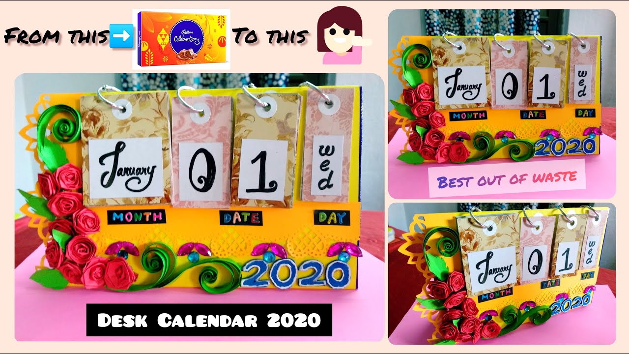 Handmade Desk Calendar 2020 Best Out Of Waste Youtube