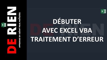 Débuter avec Excel VBA traitement d