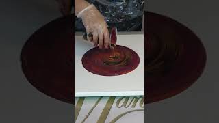 Ring Pour with hot colors🔥(Full Video 79)#shorts #art #fun #diy #howto #artist #abstract #fluidart