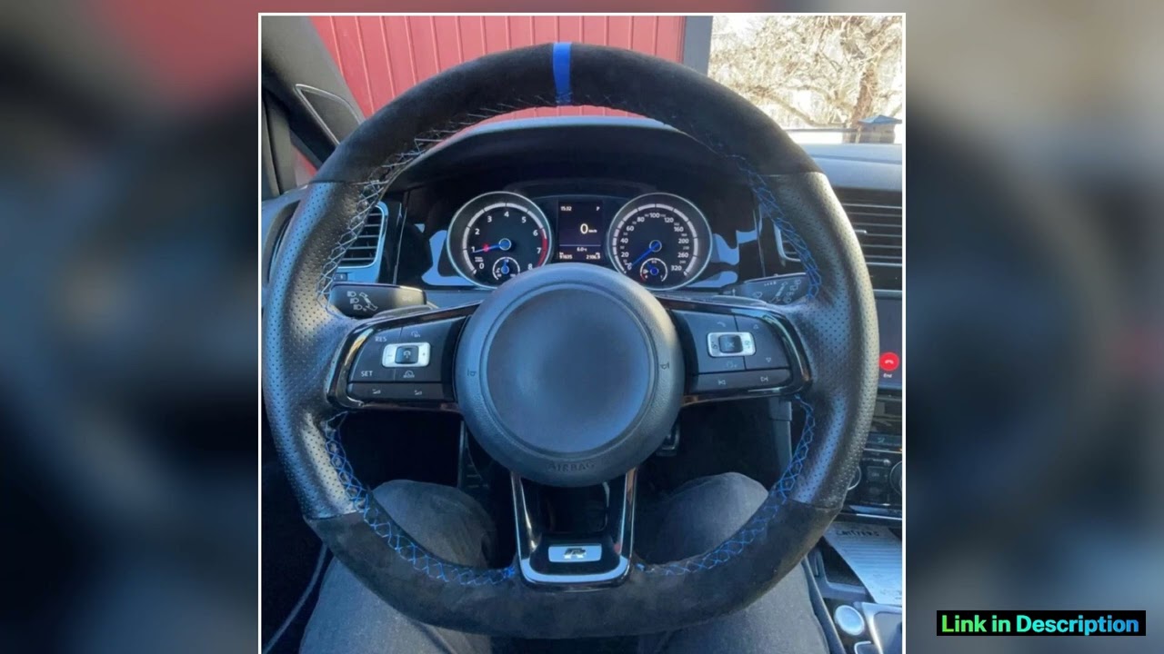 Customized Car Steering Wheel Cover Hand Sewing Braid Suede For Volkswagen Golf 7 GTI Golf R MK7 VW