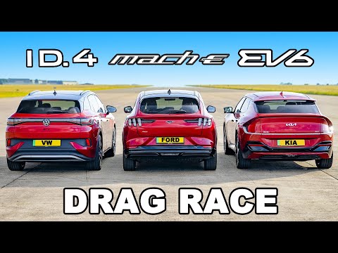 Kia EV6 v Mustang Mach E v VW ID.4: DRAG RACE