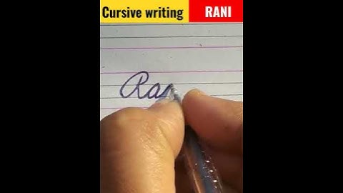 cursive writing Rani रानी का नाम