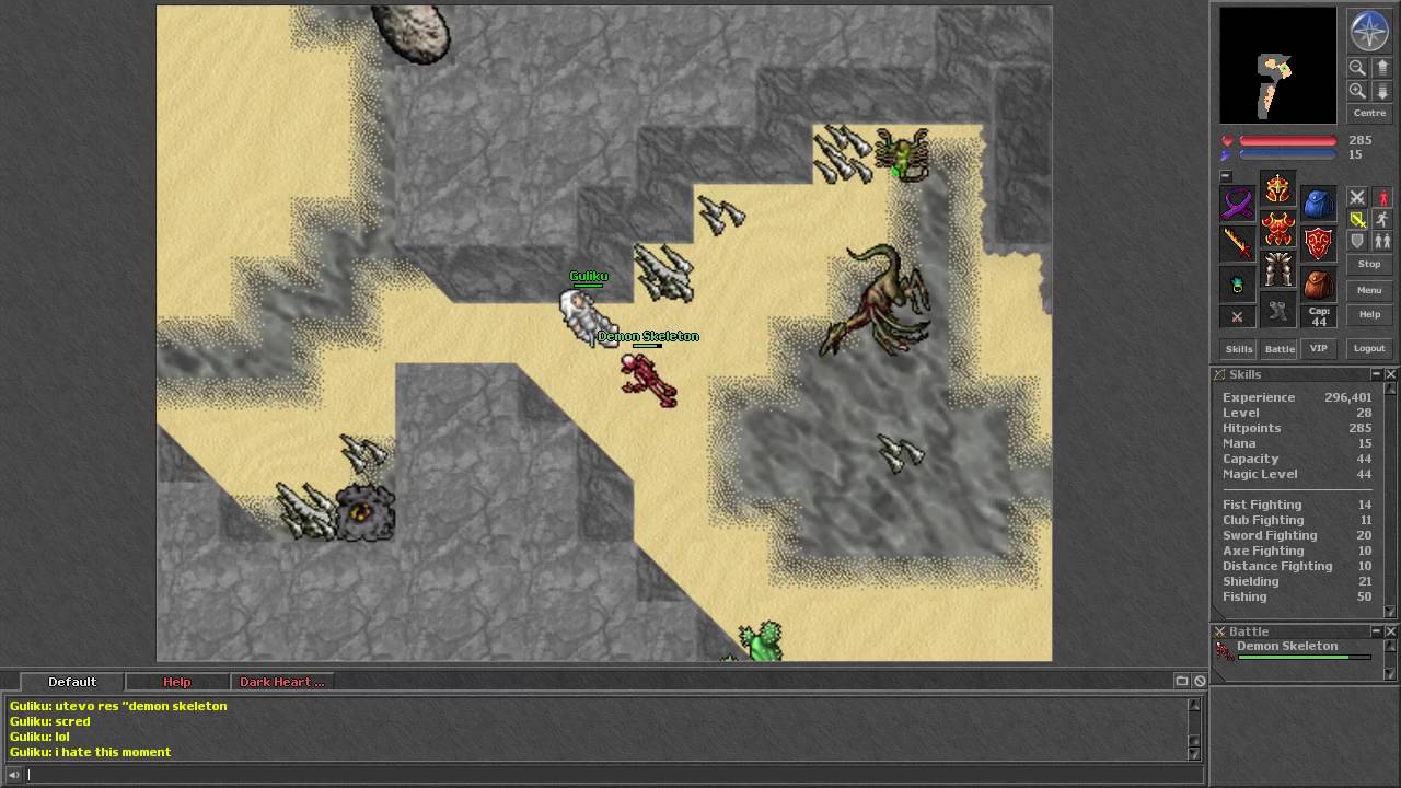 Tibia [7.3] Level 28 mage hunts Dragon with Demon Skeleton - YouTube