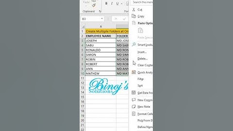 How to Create Multiple Folders at Once in Excel