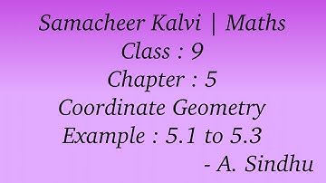 9th Maths Samacheer | Chapter 5 | Coordinate Geometry | Example 5.1 to 5.3