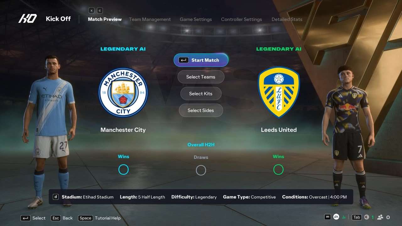 Манчестер Сити против Лидс Юнайтед | Премьер-лига | EA FC 26 | Симулятор