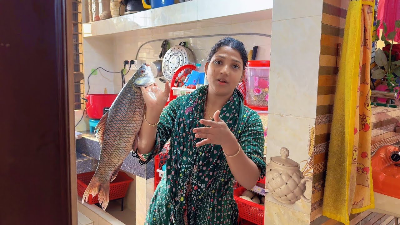 বাসায় মেহমান আসতেছে তাই এত কিছু রান্না করতে হবে আজ বড় মাছ গরুর গোশত মুরগির রোস্ট