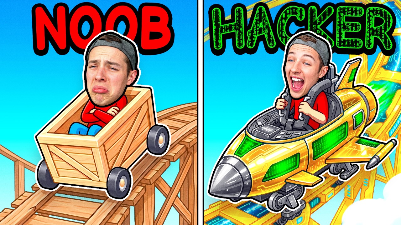 NOOB vs PRO vs HACKER in Runner Coaster