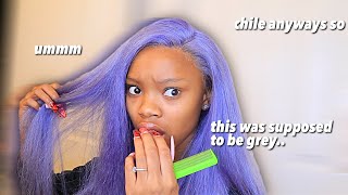 Attempting To Dye My Wig Grey...fail?! ft. UNICE HAIR screenshot 4