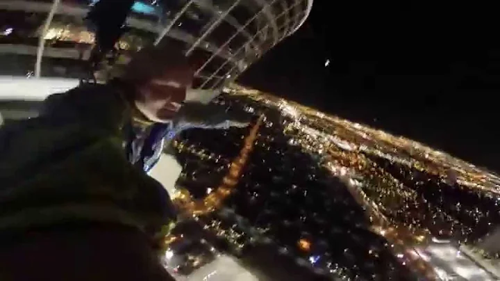 Jase jumps off the Stratosphere at night in 2015