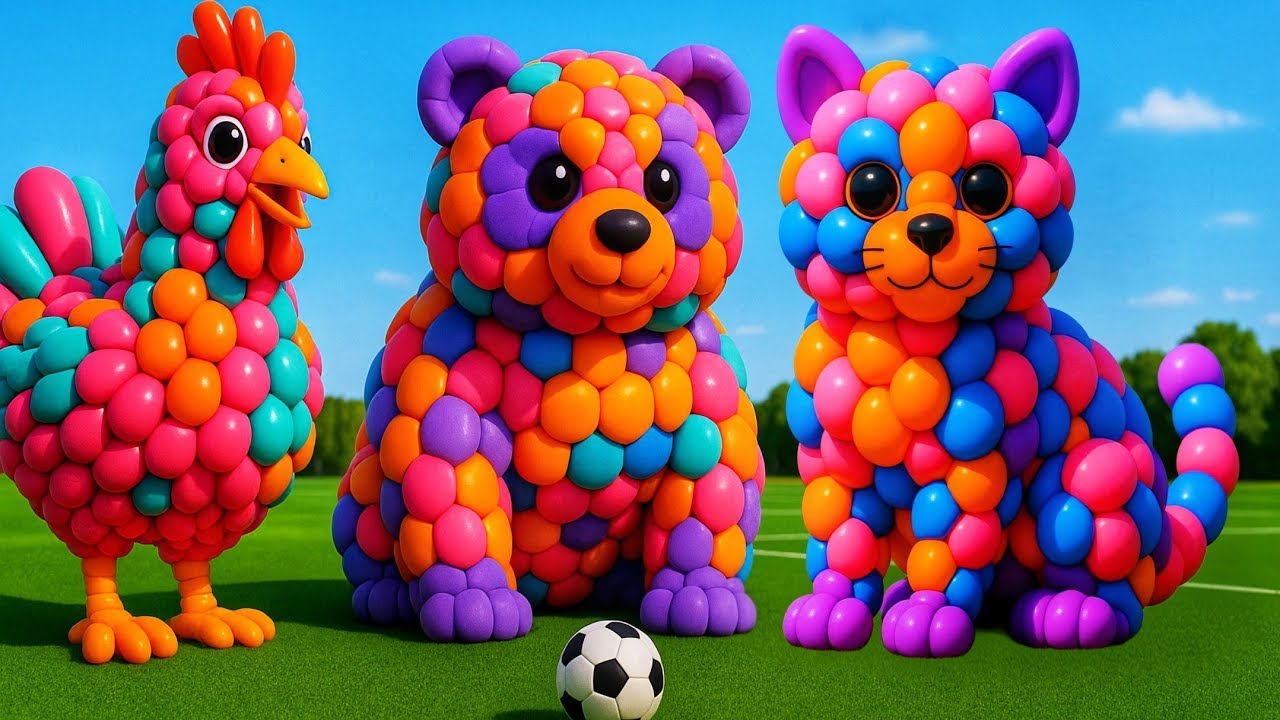 Long Slide Game With Elephant Gorilla Buffalo Hippopotamus Tiger - 3d Animal Game - Funny 3d Animals