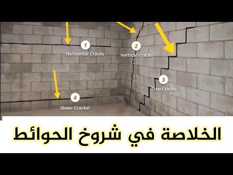 علاج شروخ هبوط الجدران و الحوائط ببساطة الخطوات الصحيحة لعلاج شروخ هبوط المباني المائلة و الراسية