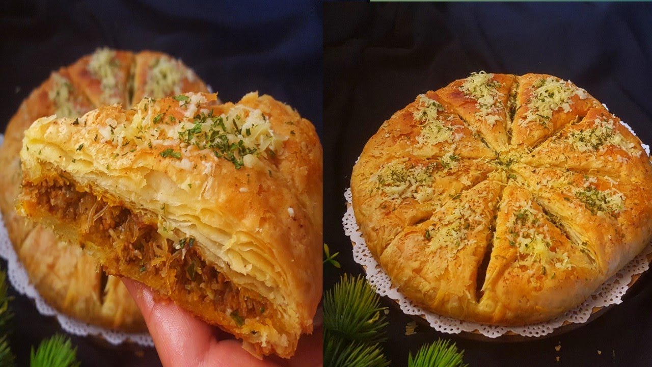 مسمنة في الفران مورقة ومقرمشة بدون اختمار  بحشوة مالحة واقتصادية تحلفي عليها بسطيلة