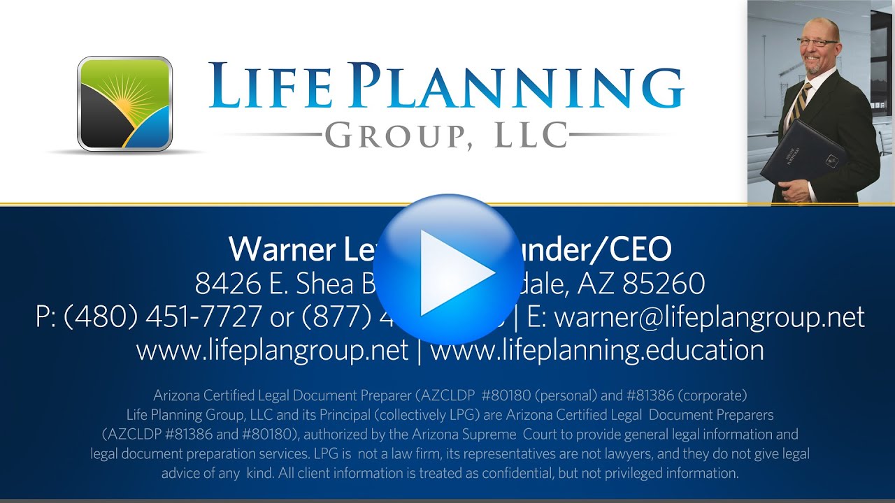 End of Life Planning, Where to Begin Warner Lewis III Life Planning