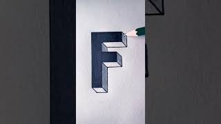 تعلم رسم حرف(F) ثلاثي الأبعاد( 3D)