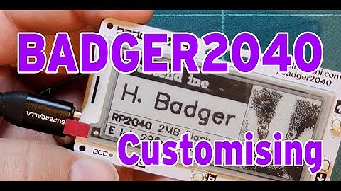 Pimoroni Badger2040 e-ink badge OS experiments with changing the text and graphics #PiPico #rpi