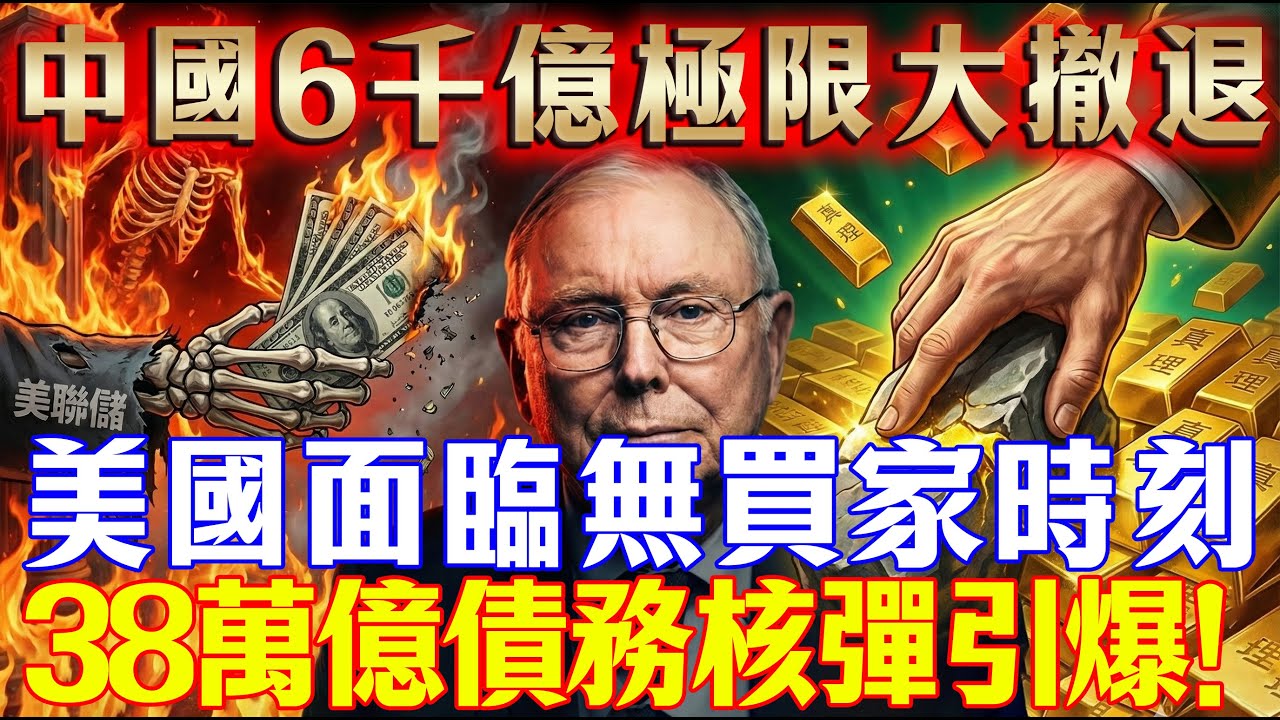 查理芒格：38萬億債務核彈引爆！中國6880億極限大撤退，美國正面臨史上最黑暗的「無買家時刻」。