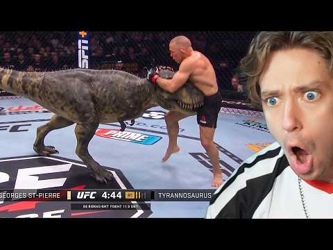 Reacting To GSP vs Dinosaurs in UFC (SO STUPID)