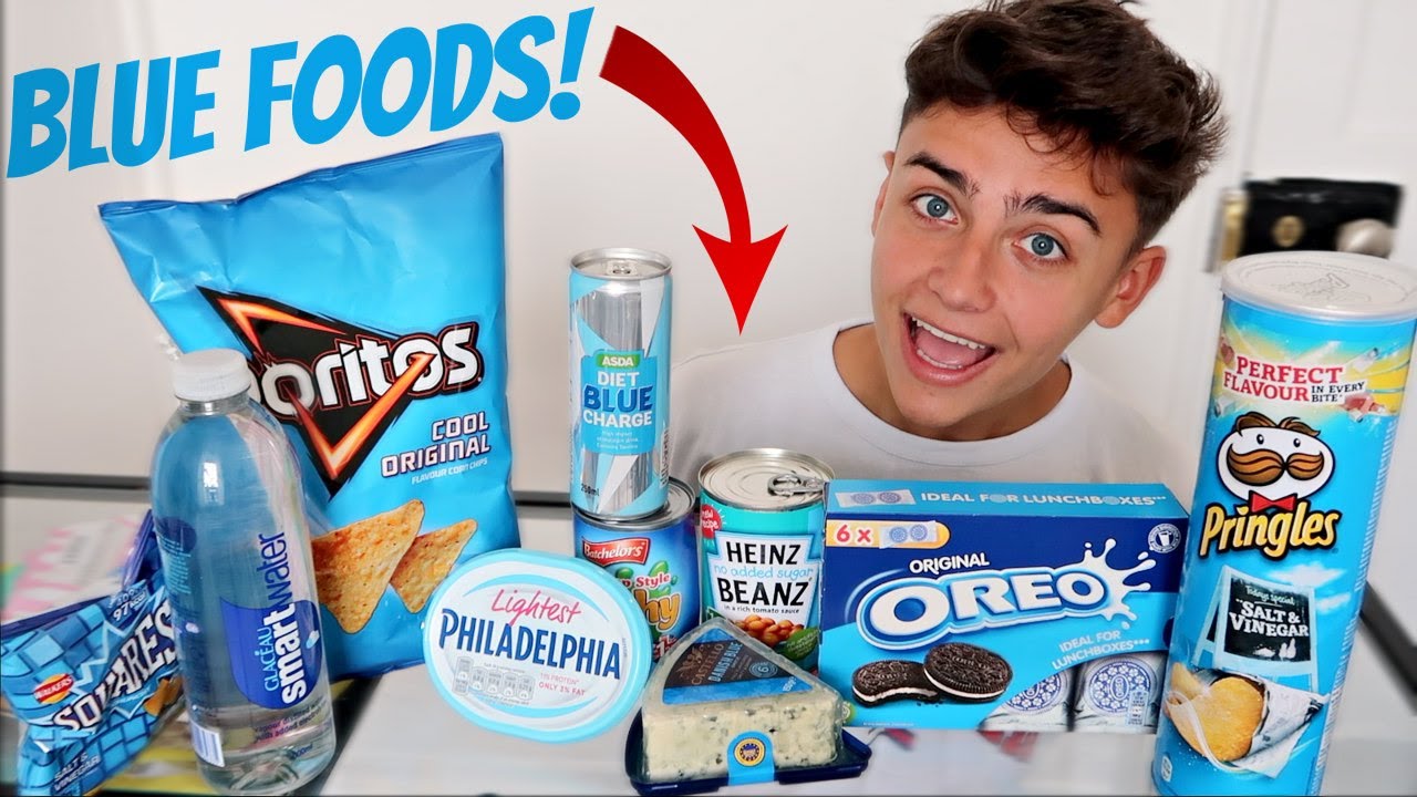 I only ate BLUE FOOD for 24 HOURS challenge YouTube