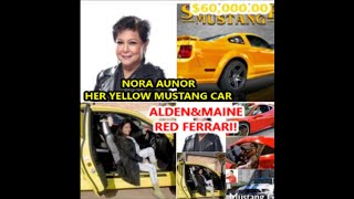 NORA AUNOR IN HER YELLOW MUSTANG CAR!SIMPLE \&HUMBLE!ALDEN\&MAINE FERRARI CONFIRMED CONJUGAL PROPERTY!
