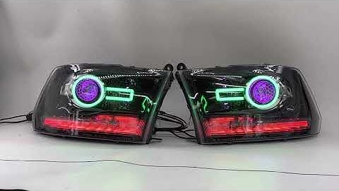 09-18 RAM 1500 2500 RGBW Chasing Fully LED C Light Bar LED Headlights