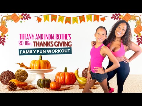 Mom 58 and Daughter 12, do a 30 min Family Fun #ThanksgivingWorkout! 