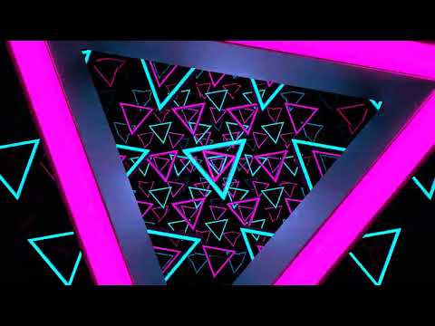 Pink and Cyan Neon Triangle Dimension Background VJ Loop in 4K