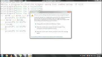 Write a program to find the biggest among four number using  if elif