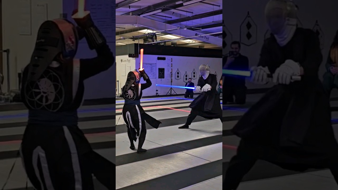Lightsaber combat tournament hilarious funny moment 