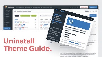 How to uninstall a wordpress theme from hostinger web hosting panel