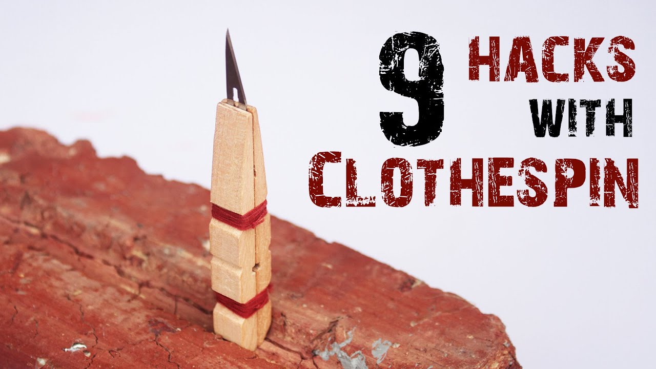 9 life hacks with clothespin youtube