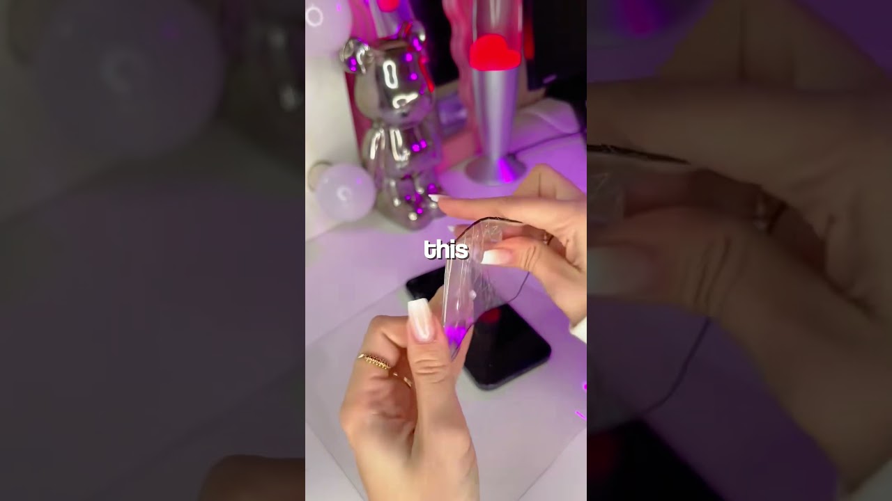 Peeling space stickers & polishing a dark blue iPhone 12! 📲✨ Hit Subscribe for more! 💖