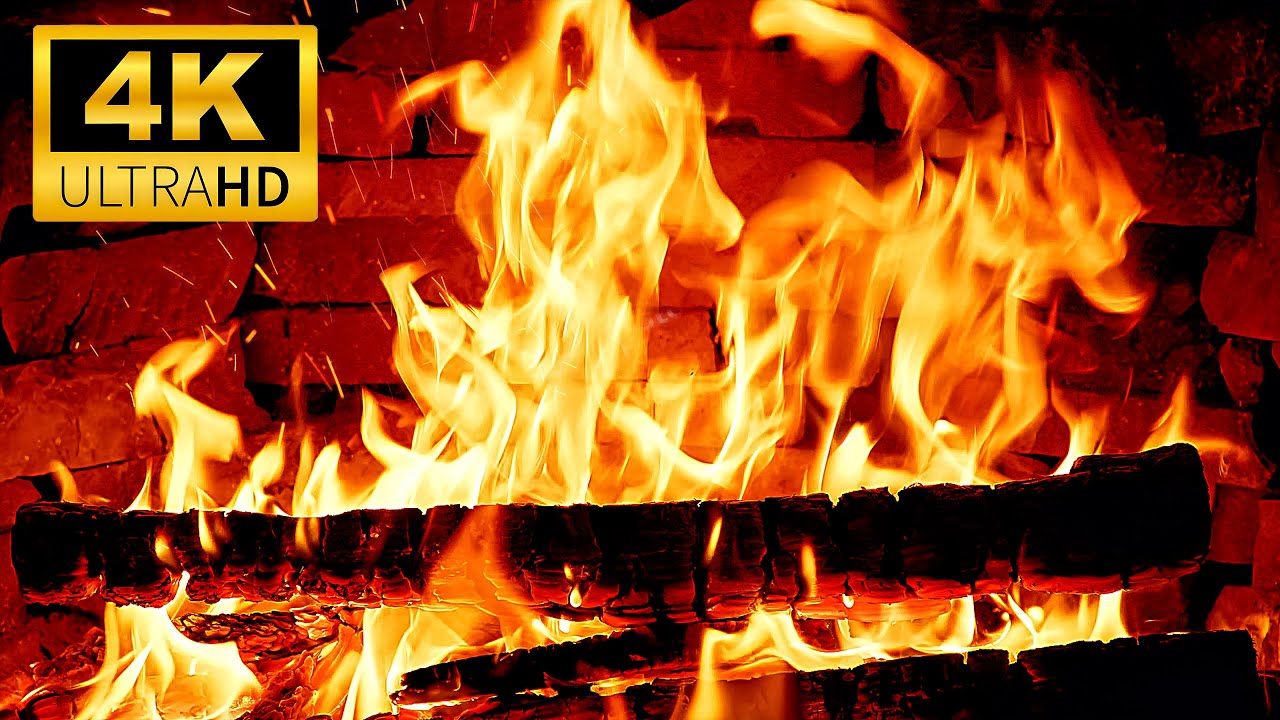 (4K) Warm Fireplace Ambience with Relaxing Fire Crackling🔥 Perfect for Studying, Reading & Chill