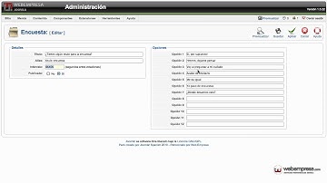 Ayuda - Pantalla Detale Encuesta Joomla