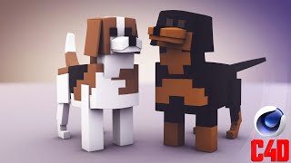 Скачать собак майнкрафт для cinema4d | Download dogs minecraft for cinema4d