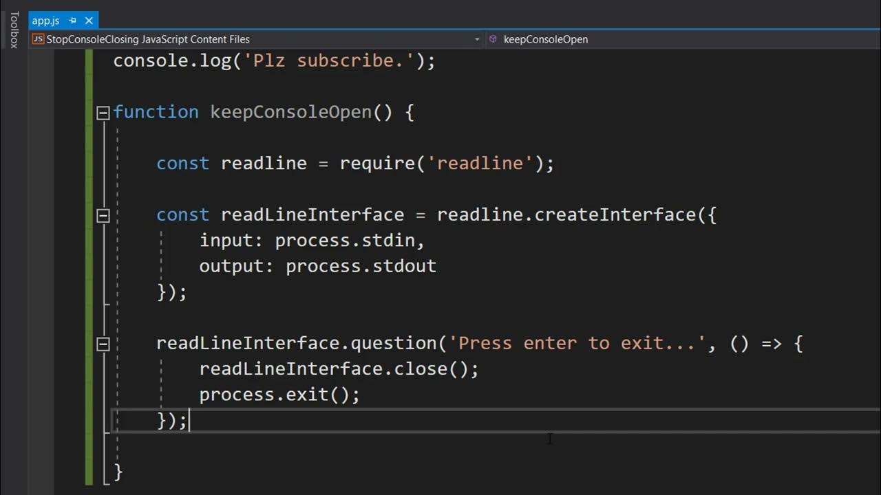 How To Wait For User Input In Javascript - Keep The Console Open (Node.Js)  - Youtube