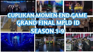 MOMENT END GAME GRAND FINAL MPL DAN ANGKAT PIALA MPL SEASON 1-9 LENGKAP MOBILE LEGENDS