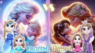 My talking Angela 2 | Mothersday | Elsa Vs Rapunzel and their daughters | cosplay