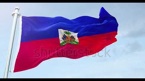 Haiti Flag Waving loop 4K