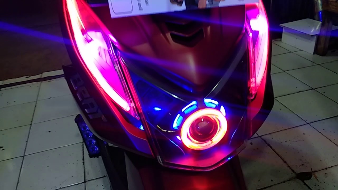 HONDA BEAT MODIFIKASI LAMPU ALIS 2 MODE